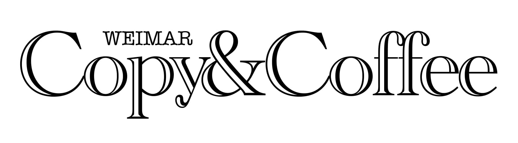 Copy & Coffee Weimar — Wortmarken-Logo in serifenbetonter Typografie